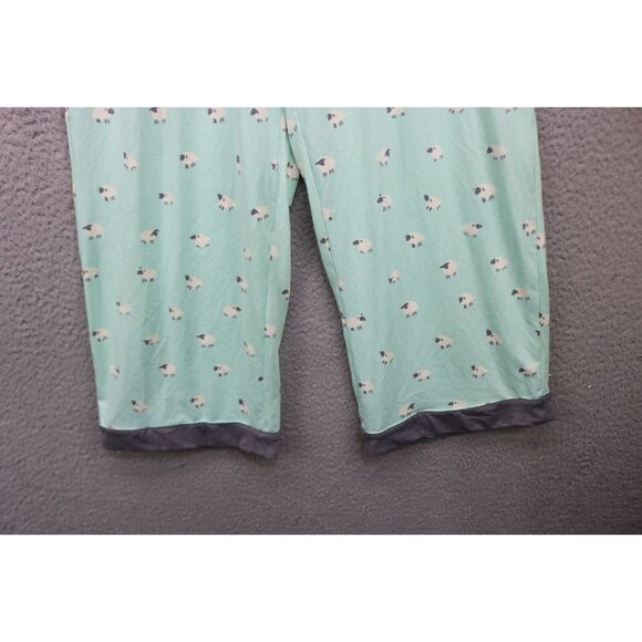 Munki Munki Pajama Set-Sheep-Drawstring-Pockets-Size Medium-Capri-Soft - Picture 14 of 16